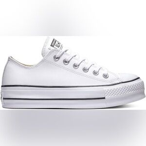 Converse Women's CTAS Lift Platform Canvas Low Top, White/Black/White, Size 9.5